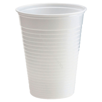 Plastic beker wit 1st