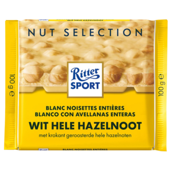 Rittersport Wit Hele hazelnoot 100g