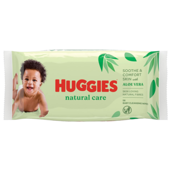 Huggies Natural care Aloe vera Baby cleaning wipes 56st