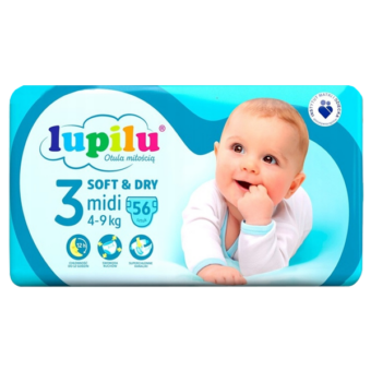 Lupilu Soft & dry pampers 3midi 4-9kg 56st