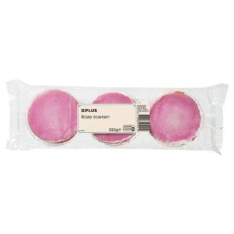 Plus Roze koeken 6st 330g