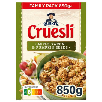 Quaker Cruesli Apple raisin & pumpkin seeds 850g